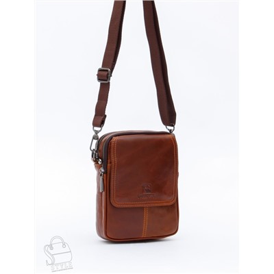 Сумка мужская кожаная 8613S brown Fuzhiniao