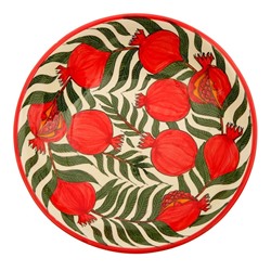 Ляган узбекский Риштанская Керамика «Гранаты», d=33 см, красный