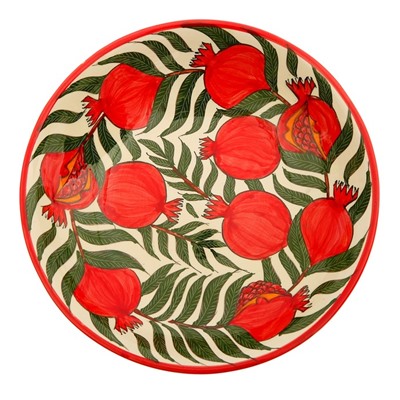 Ляган узбекский Риштанская Керамика «Гранаты», d=33 см, красный
