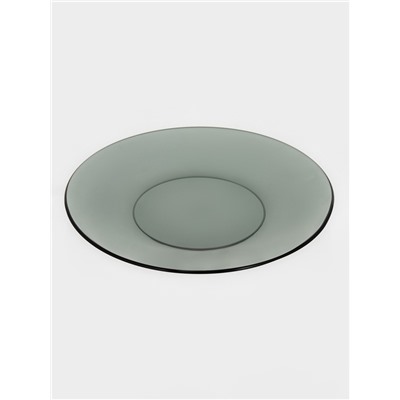 Тарелка стеклянная плоская Basilico. Lava Grey, d=20 см, цвет серый