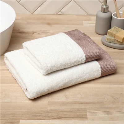 Полотенце махровое Love Life Honey, 70×140 см, хлопок 100%, молочное