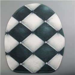 Коврики для ванной и туалета Доляна «Ромбы», 3 шт.: 37×45, 37×45, 45×75 см