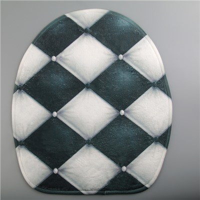 Коврики для ванной и туалета Доляна «Ромбы», 3 шт.: 37×45, 37×45, 45×75 см