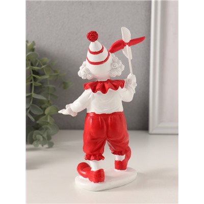 Фигурка полистоун «Клоун с ветерком», красно-белый, 10×7×18.5 см