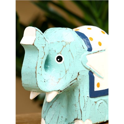 Сувенир «Слонёнок», 12×5×9 см, дерево, бирюзовый