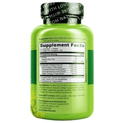 NATURELO, рыбий жир в форме триглицеридов омега-3, 1100 мг, 120 капсул