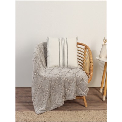 Наволочка декоративная с вышивкой SL Home, 45×45 см, хлопок 100%, серая