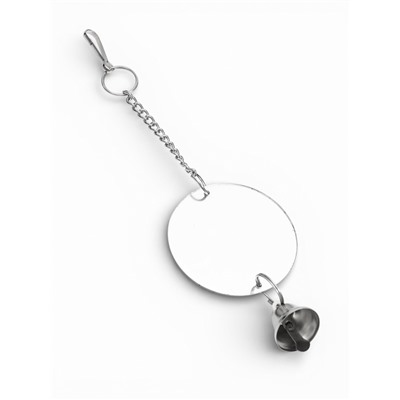 Игрушка для птиц «Зеркало двойное». 23×7 см, с колокольчиком