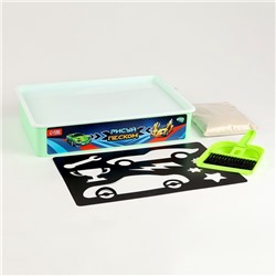 Планшет «Рисование песком», 27×39 см, песок 1 кг, трафарет, набор для творчества