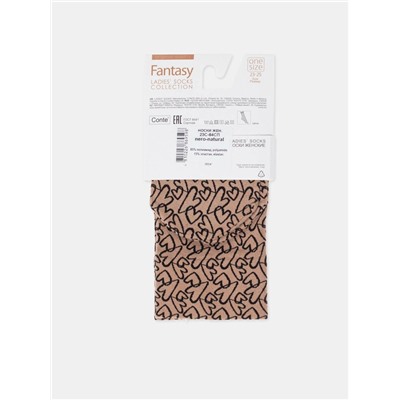 Полиамидные CONTE FANTASY Плотные носки с вывязанным рисунком «сердечки»