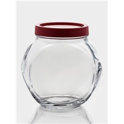 Банка для хранения сыпучих продуктов Paşabahçe Bella, 1.5 л, стекло, с красной крышкой, прозрачная