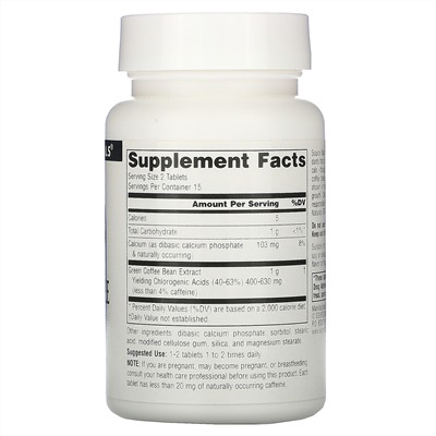 Source Naturals, Экстракт зелёного кофе, 500 мг, 30 таблеток