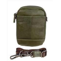 Сумка мужская из натуральной кожи, цвет  зеленый