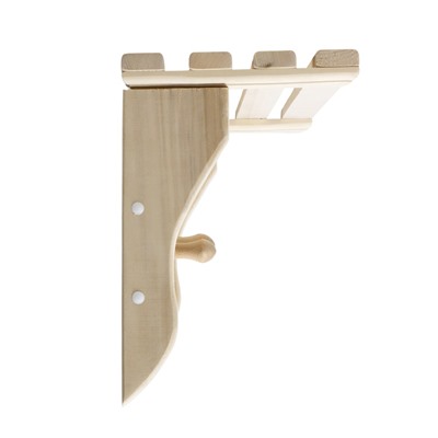 Полка - вешалка для бани и сауны, липа, 61.5×31.5×21.5 см, 6 крючков