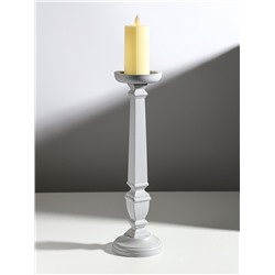 Деревянный подсвечник на 1 свечу «Пантеон», св. серый, 11.5×11.5×39.5 см