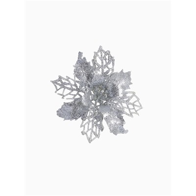 Ёлочные игрушки 4 шт. «Зимнее волшебство. Цветы ажурные - блеск», 8×8 см, МИКС