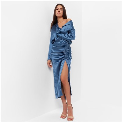 Юбка миди на кулиске женская MIST: Classic Collection размер 46, синяя