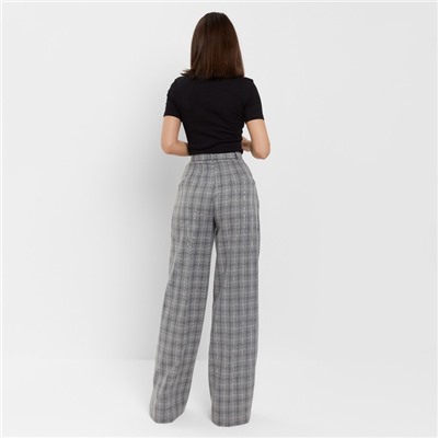 Брюки женские MINAKU: Classic, серые в клетку, размер 46