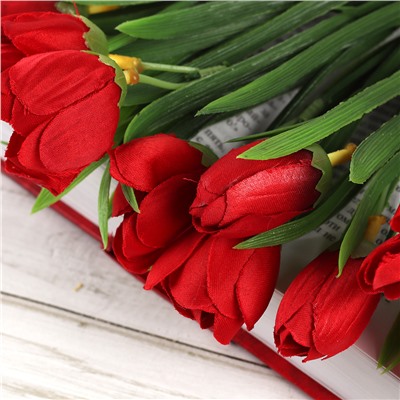 Цветок искусственный Букет тюльпанов 34 см 6 веток / NT596 /уп 600/