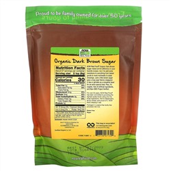 Now Foods, Real Foods, органический коричневый сахар, 454 г (16 унций)