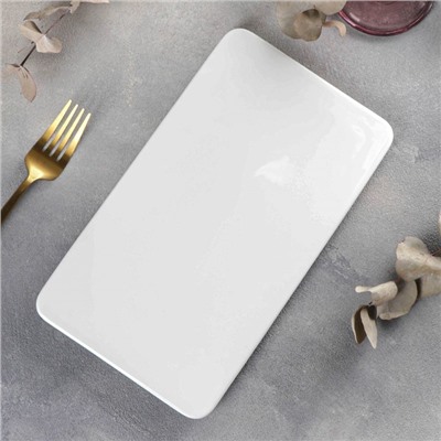 Блюдо фарфоровое Wilmax, 25.5×14.5 см, белое