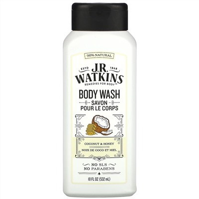 J R Watkins, Body Wash, Coconut & Honey, 18 fl oz (532 ml)