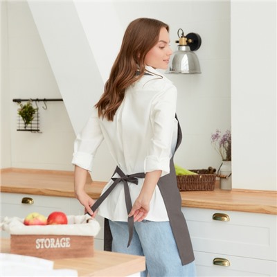 Фартук «Этель» ECO light grey, 60×70 см, 100% лён, 245 г/м²