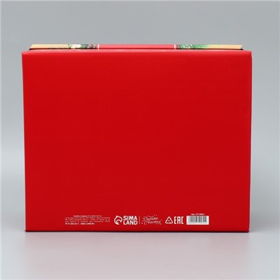 Коробка подарочная новогодняя складная «С наилучшими пожеланиями», 31×25.5×16 см