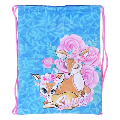 Мешок для обуви "Оленята" 1 отделение, 330х420мм, петля для подвеса, полиэстер, 210 ден
