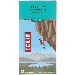 Clif Bar, Energy Bar, прохладный мятный шоколад, 12 батончиков, 68 г (2,40 унции) каждый