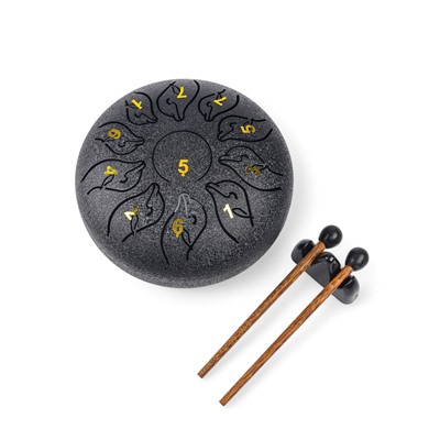 Глюкофон, дельфин черный, 11 лепестков, 18×18×11 см