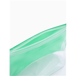 Косметичка для бассейна с застёжкой зип-лок, без рисунка, прозрачная/зелёная