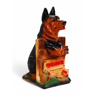 Садовая фигура из гипса «Овчарка на заборе», 20×22×37 см