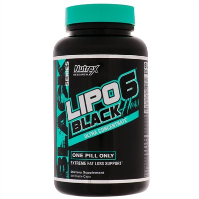 Nutrex Research, LIPO-6 Black для женщин, ультраконцентрат, 60 черных капсул
