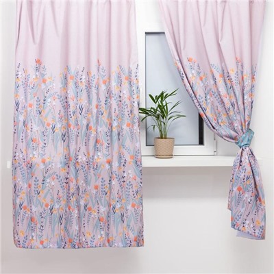 Комплект штор для кухни с подхватами Этель Meow 145×180 см-2 шт., 100% п/э