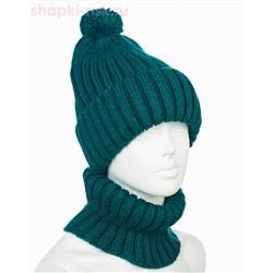 001223 F 1A Питео B Комплект женский флис (колпак+снуд) (56-58)