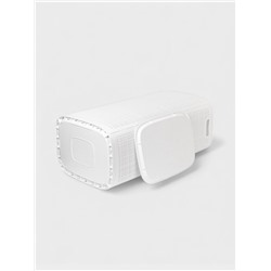 Плетёная корзина для белья с крышкой «Лён», 100 л, 43×32×80 см, белая