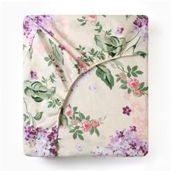Простыня на резинке 1.5-спальная «Этель. Сирень», 160×200+25, бязь