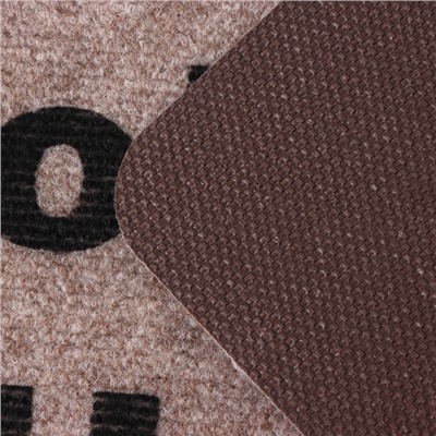 Коврик придверный Доляна Oh, Hello, влаговпитывающий, без окантовки, 40×60 см, бежевый