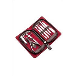 Mertz Маникюрный набор 6038, 8 предметов, лаковая кожа, красный KRISTALLER, 1110280