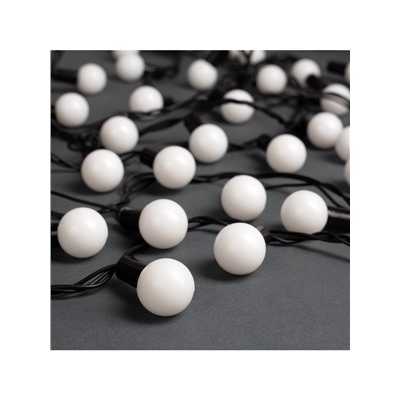 Гирлянда «Нить» 10 м с насадками «Шарики 2.5 см», IP44, тёмная нить, 100 LED, свечение белое, 8 режимов, 220 В