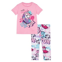 Комплект детский трикотажный для девочек: фуфайка (футболка), брюки (легинсы)