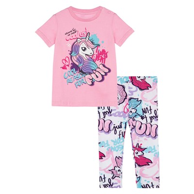 Комплект детский трикотажный для девочек: фуфайка (футболка), брюки (легинсы)