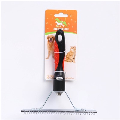 Расчёска перпендикулярная, 16×18.5 см, чёрная, красная