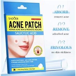 SADOER Патчи для проблемной кожи лица от прыщей ACNE PATCH, 36 шт.
