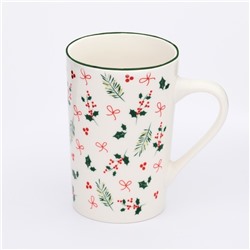 Кружка новогодняя керамическая «Зимние узоры», 385 мл, ручная работа