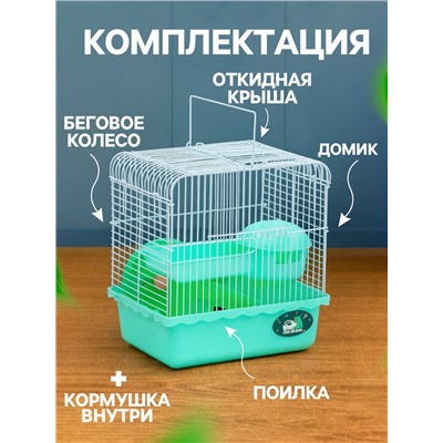 Клетка для грызунов «Пижон», 23×17×26 см, эмаль, зелёная