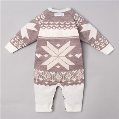 Комбинезон детский вязаный «Крошка Я. Снежинка», рост 86-92 см