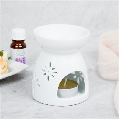 Аромалампа белая 9 см Цветок / XL-0003 /уп 4/120/