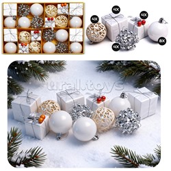 Набор новогодних украшений "Морозные мотивы" (24шт х 5см)